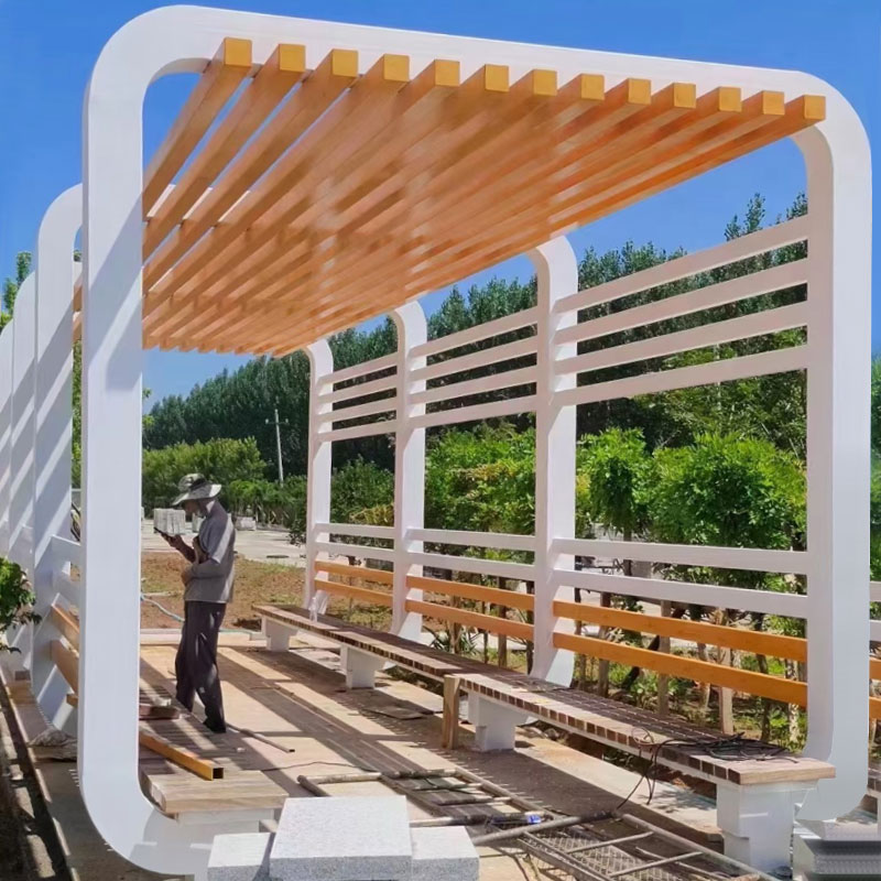 Umelecká pergola z nehrdzavejúcej ocele